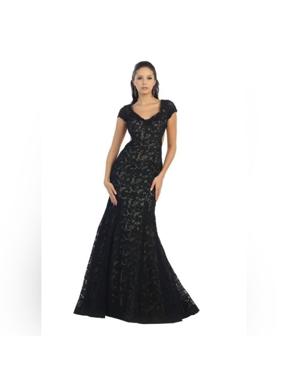 Absolutely Stunning Formal Black Lace Gown